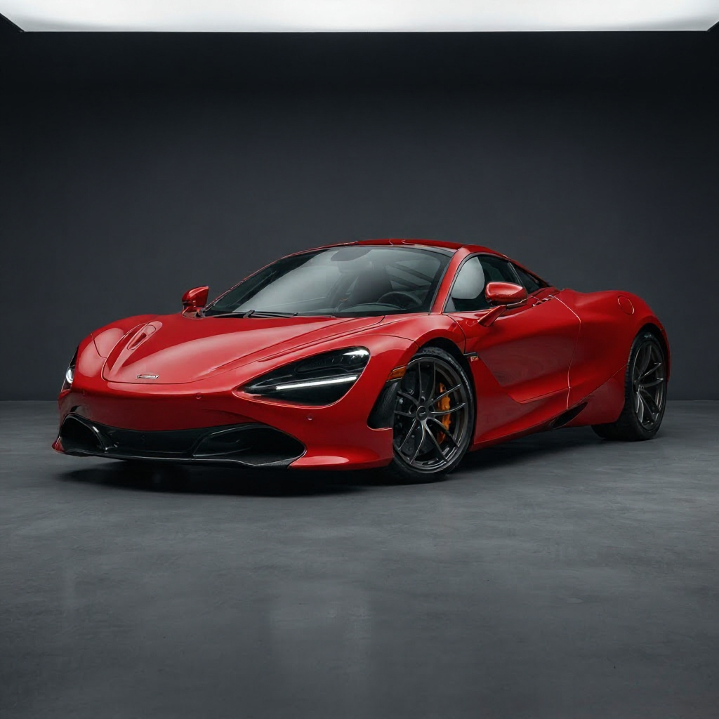 The car repainted in a vivid high-gloss custom red LIQVIX finish