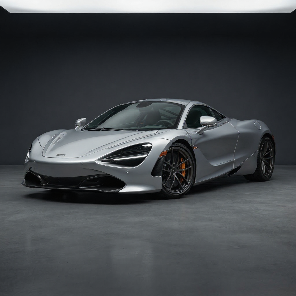 The car repainted in a bright glossy metallic silver LIQVIX finish