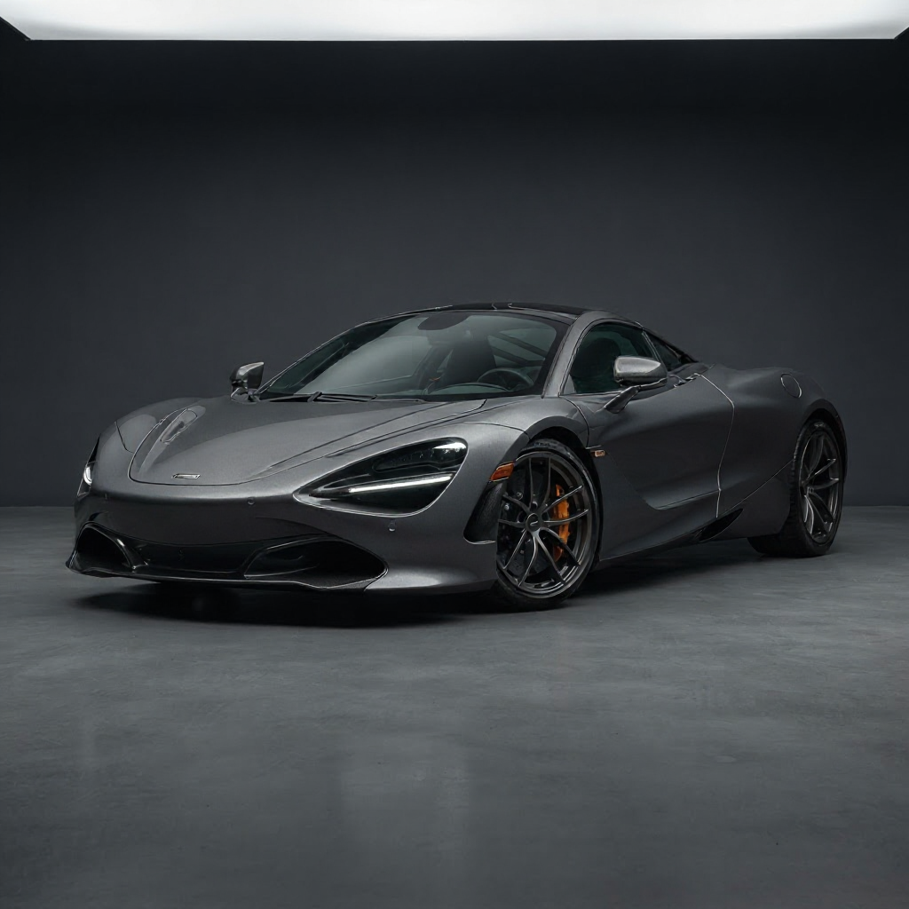 The car repainted in a matte metallic gunmetal LIQVIX finish